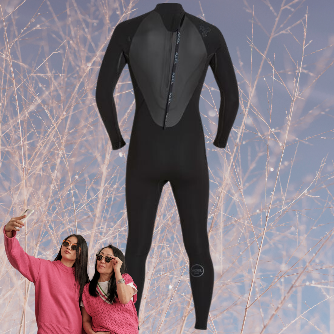 Back view – XCEL Axis X 5/4mm men’s wetsuit with waterproof back zipper
