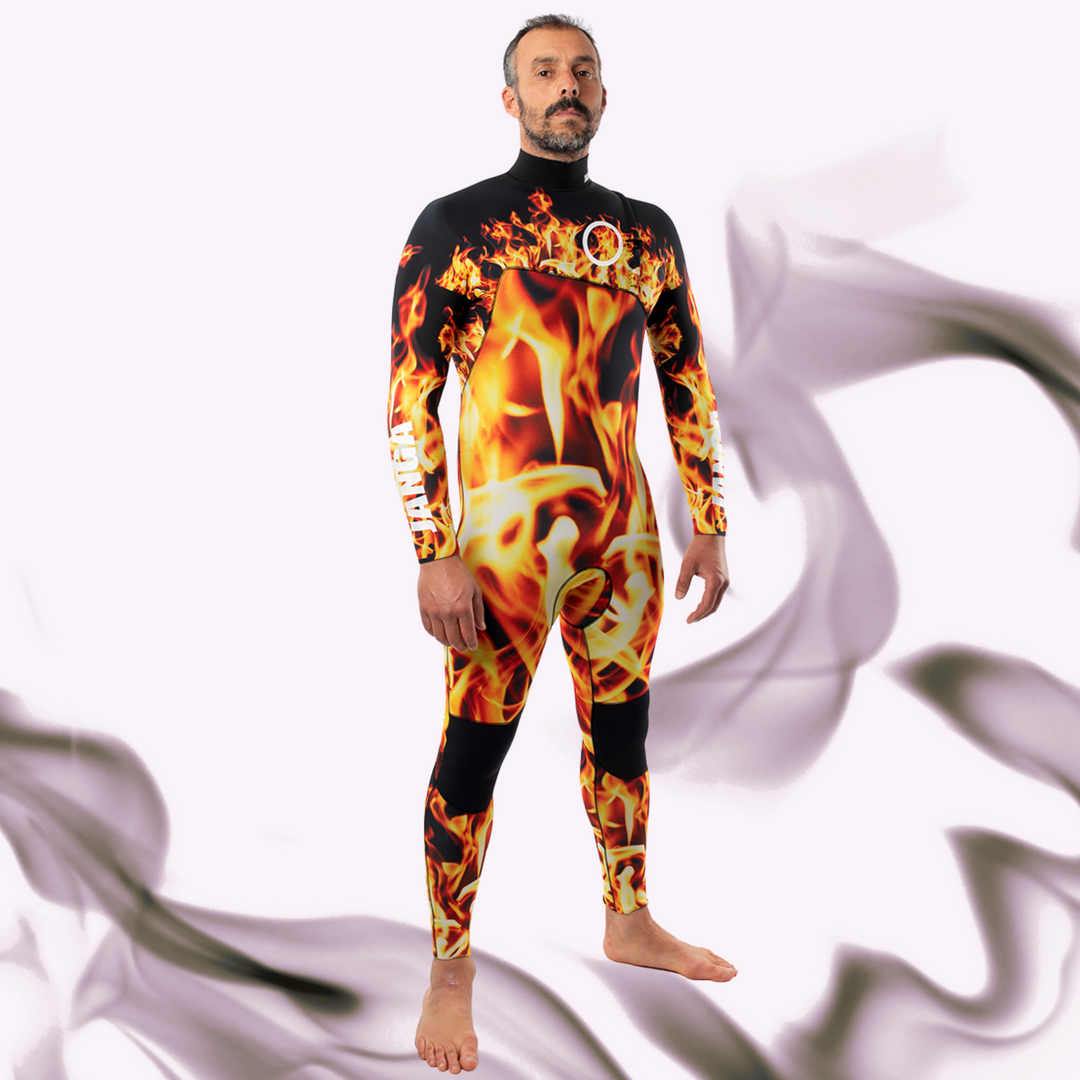 Front view – Men's JANGA The Chosen Inferno 4/3mm limited edition wetsuit