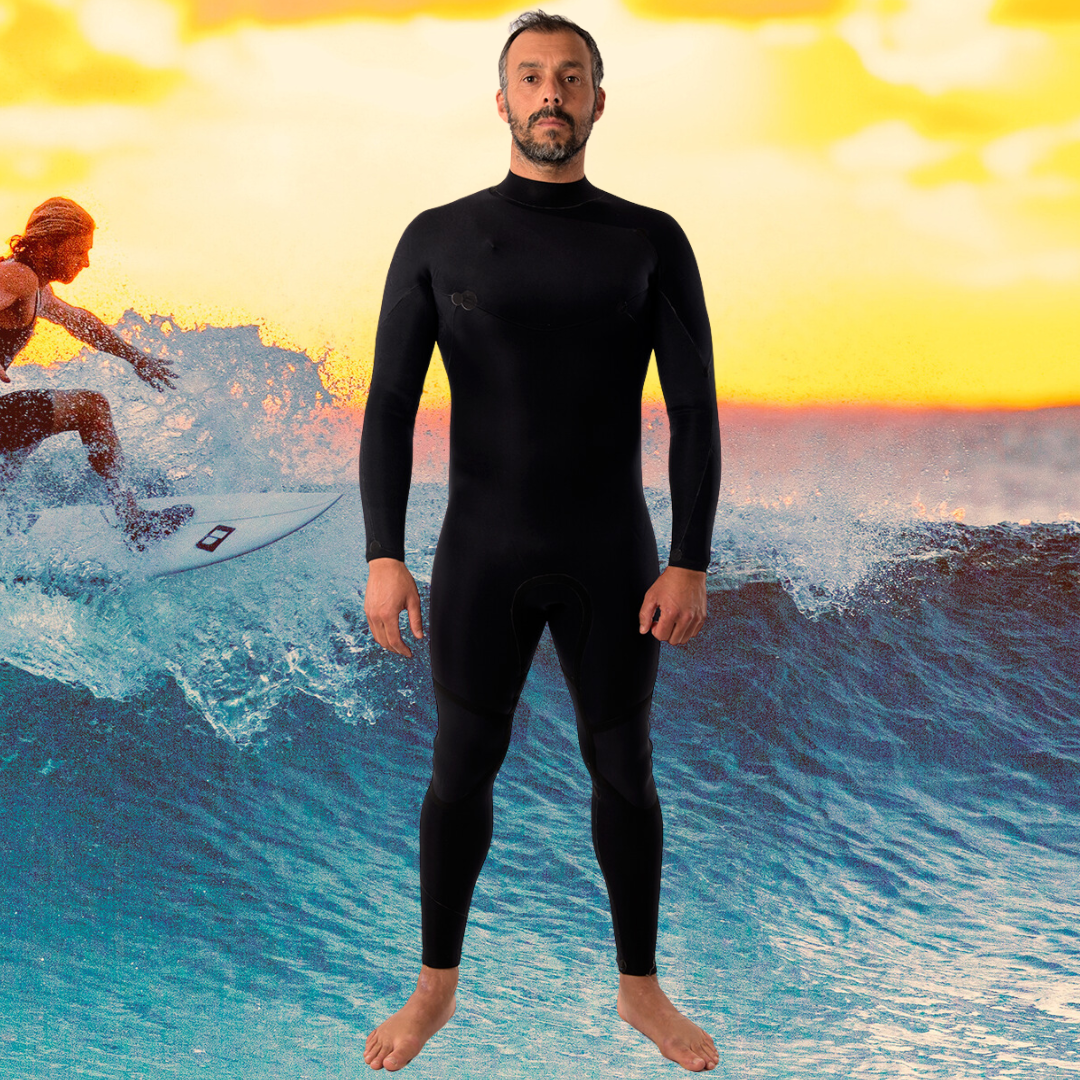 INSIDE view of JANGA INDIGENT BLACK 2mm surfing wetsuit