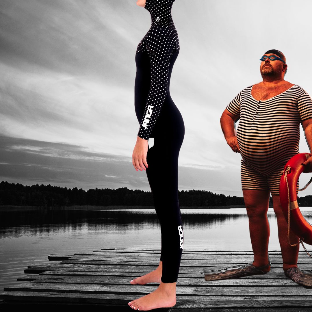 JANGA PLUS SERIES X-ZIP HOODED 5/4mm women's wetsuit, black Yamamoto #39 neoprene, woman