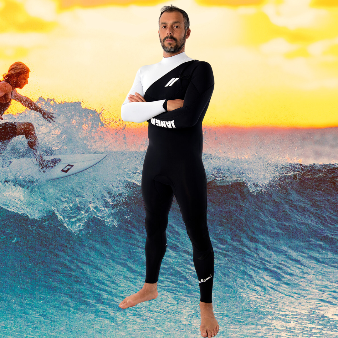 Lightweight flexible JANGA INDIGENT BLACK 2mm wetsuit for warm water