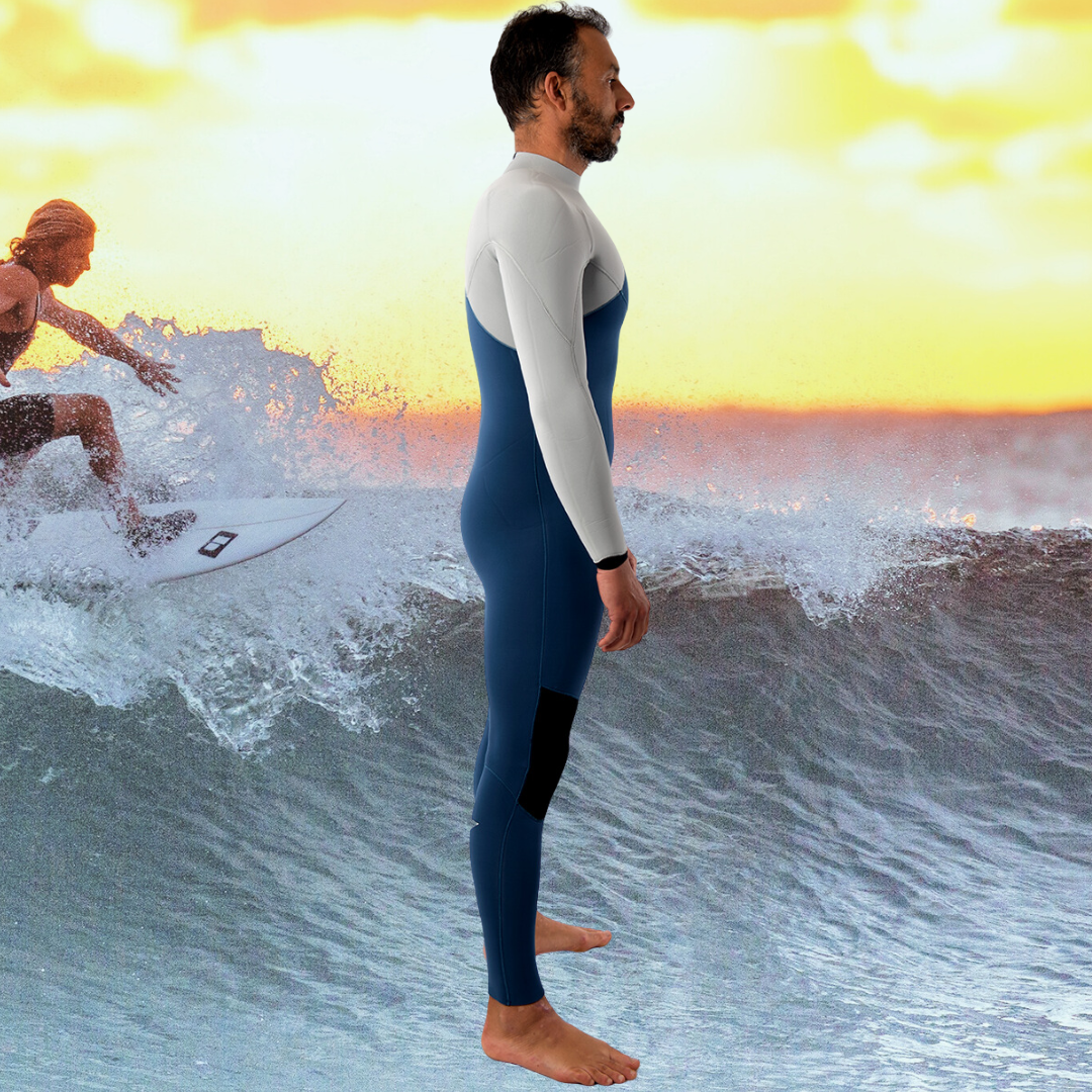 Premium surf wetsuit JANGA INDIGENT BLUE 3/2mm – comfortable fit for spring and summer surfing