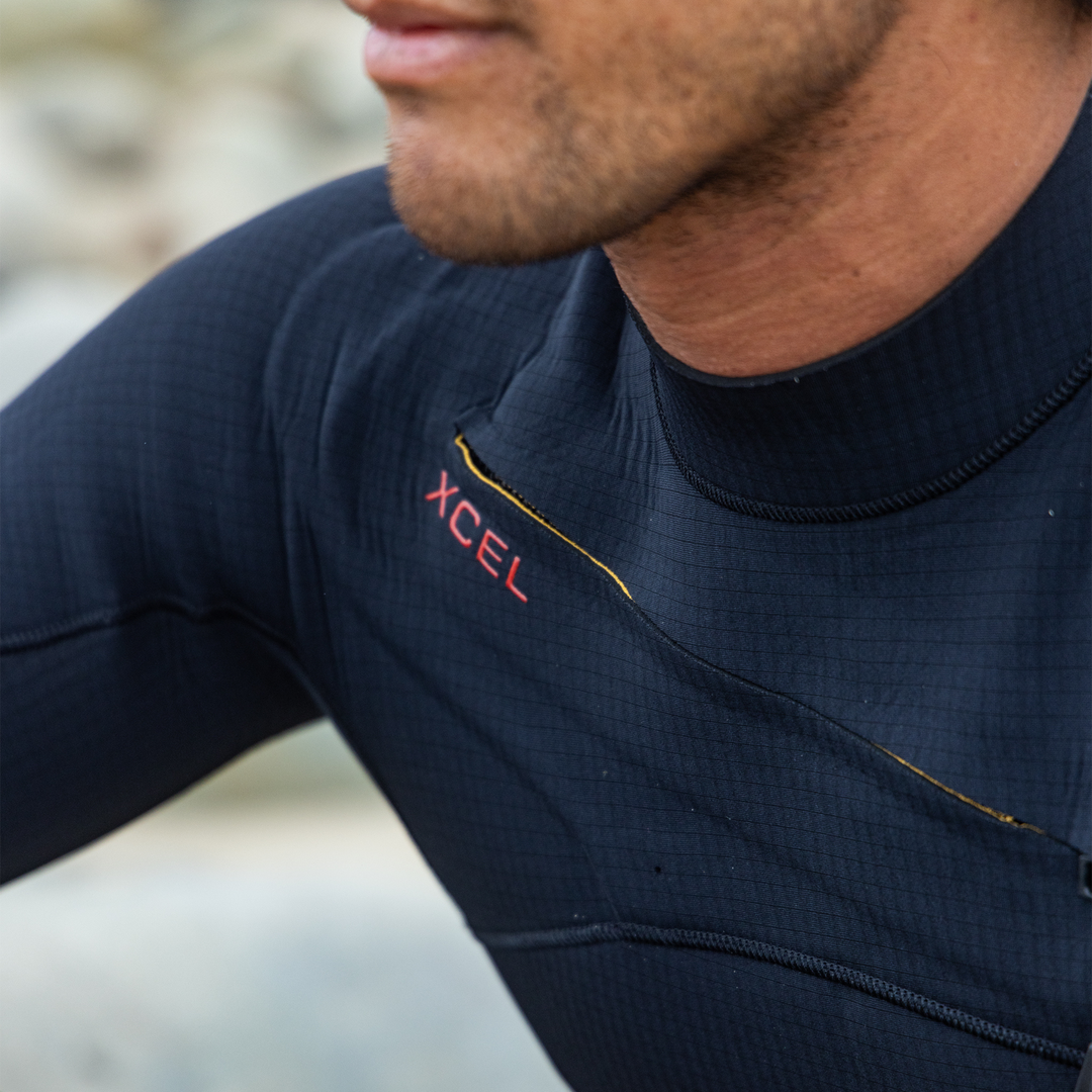 Xcel Infiniti 5/4mm wetsuit chest zip details