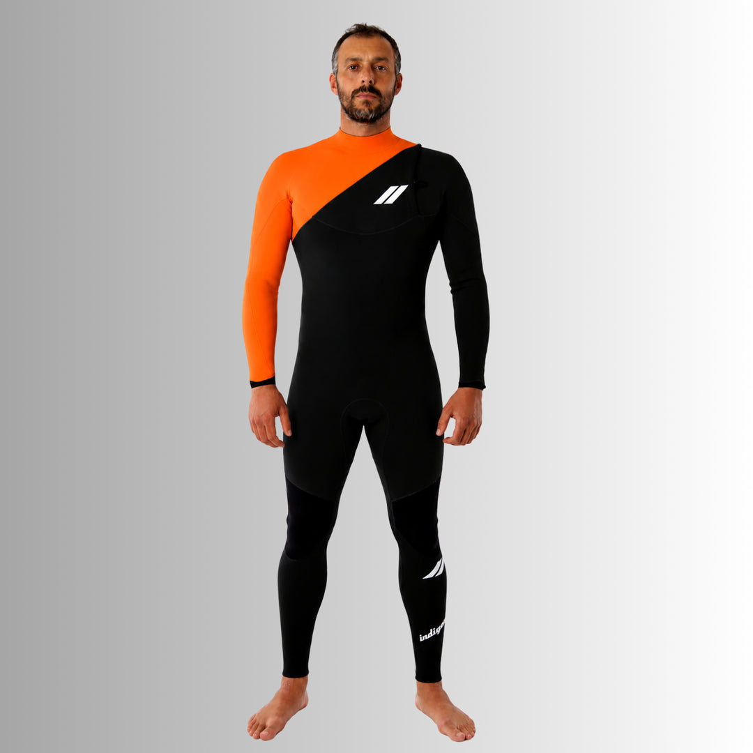 Men wetsuit JANGA INDIGENT 4/3mm Black/Orange | SurfTattoo