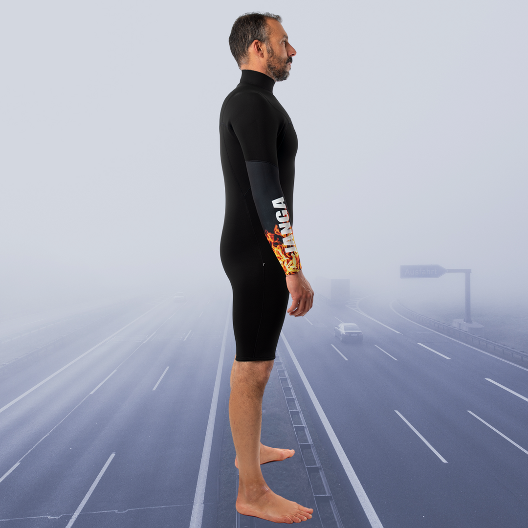 side view design – Men's JANGA Firestarter 2/2mm wetsuit for warm water