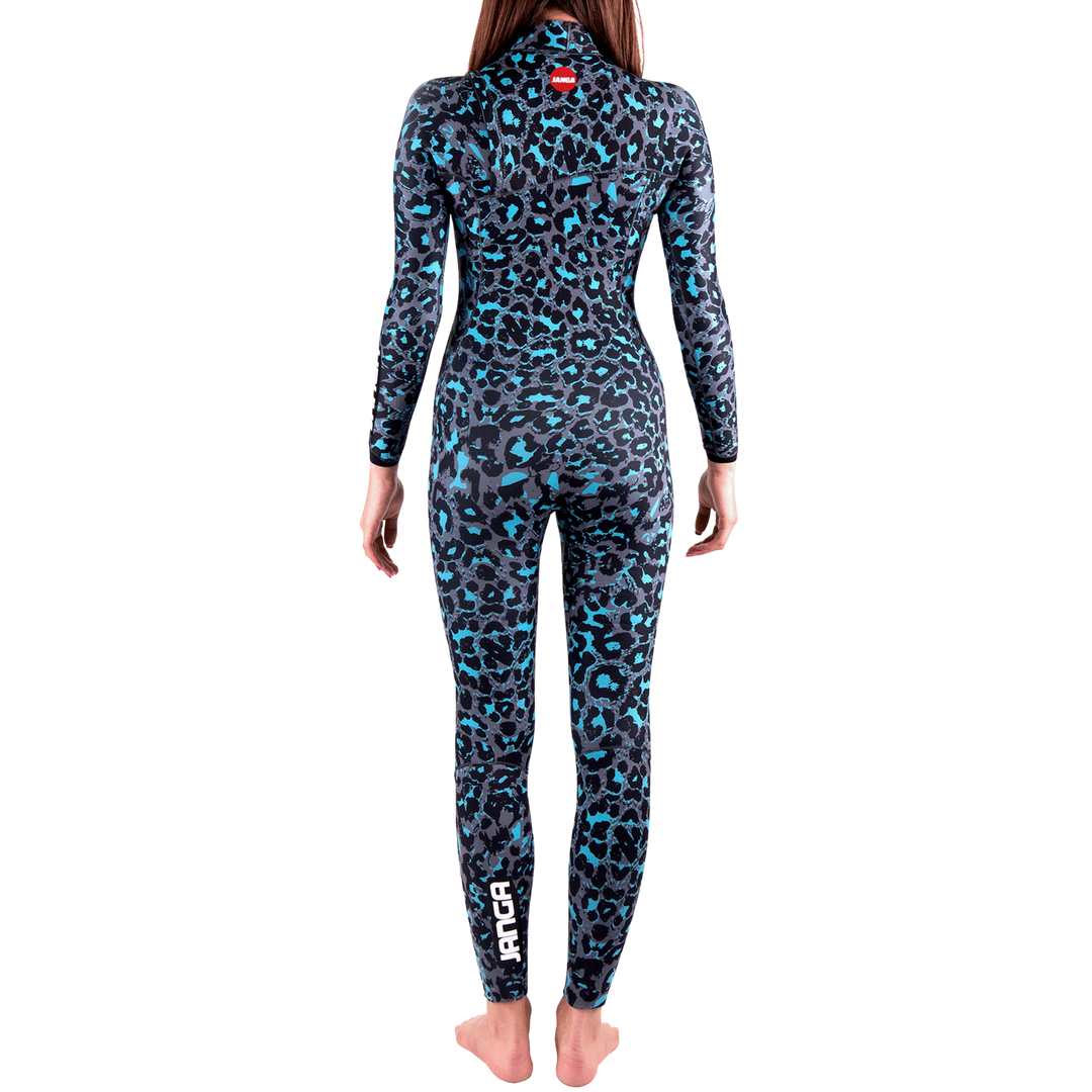 Back view – JANGA 4/3mm Grey eco-friendly surfing wetsuit