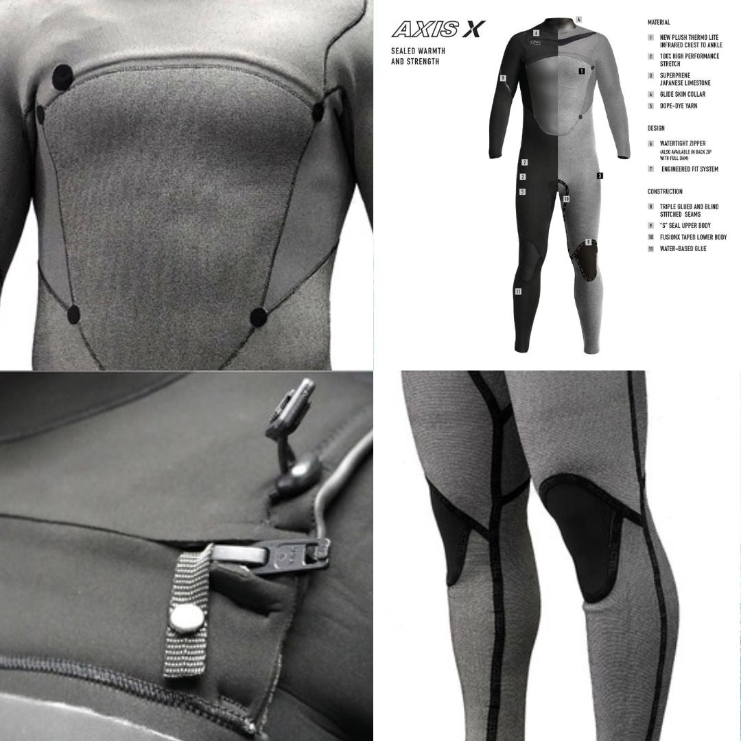 close up wetsuit xcel inside  details