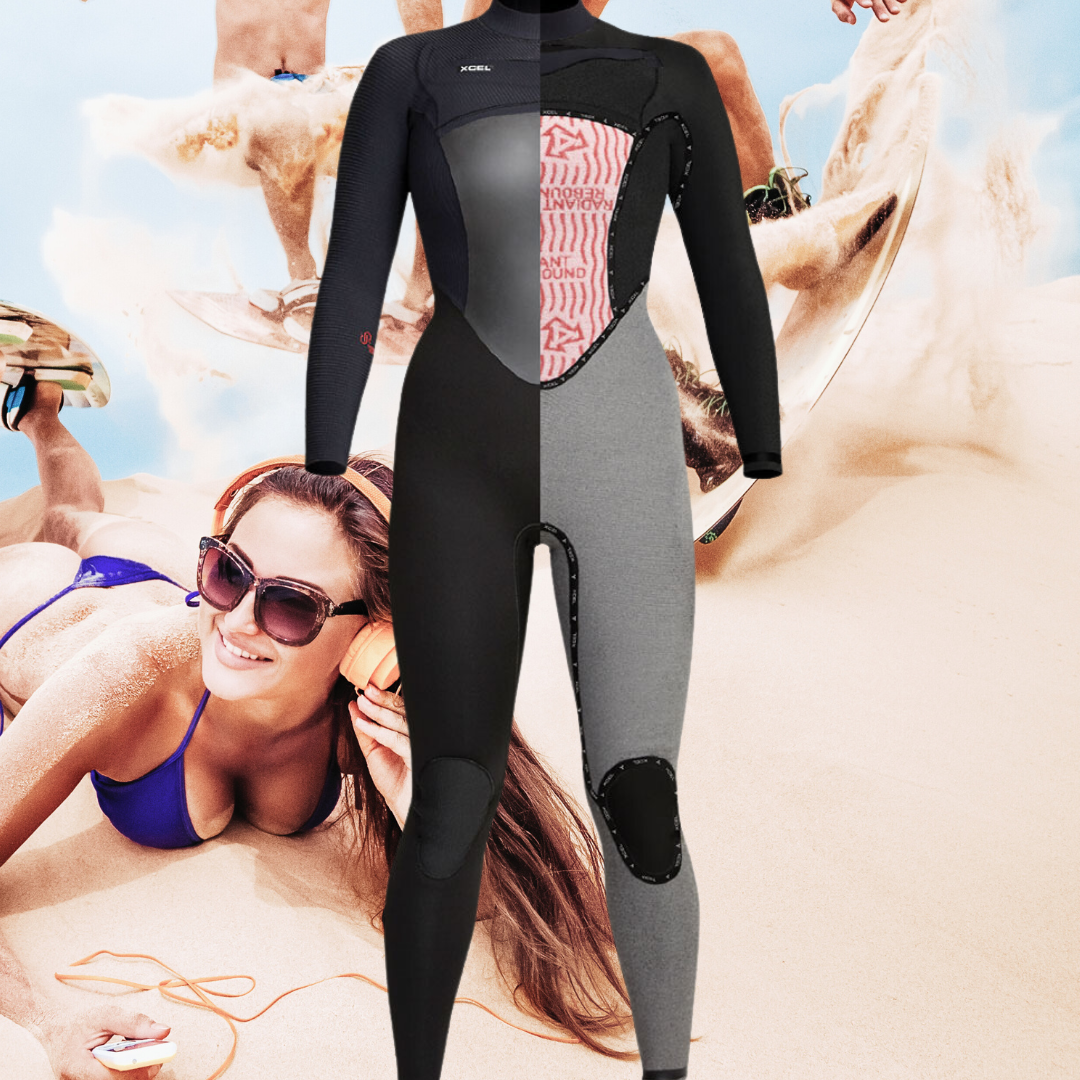 Plush ThermoLite IR interior lining inside XCEL Infiniti wetsuit