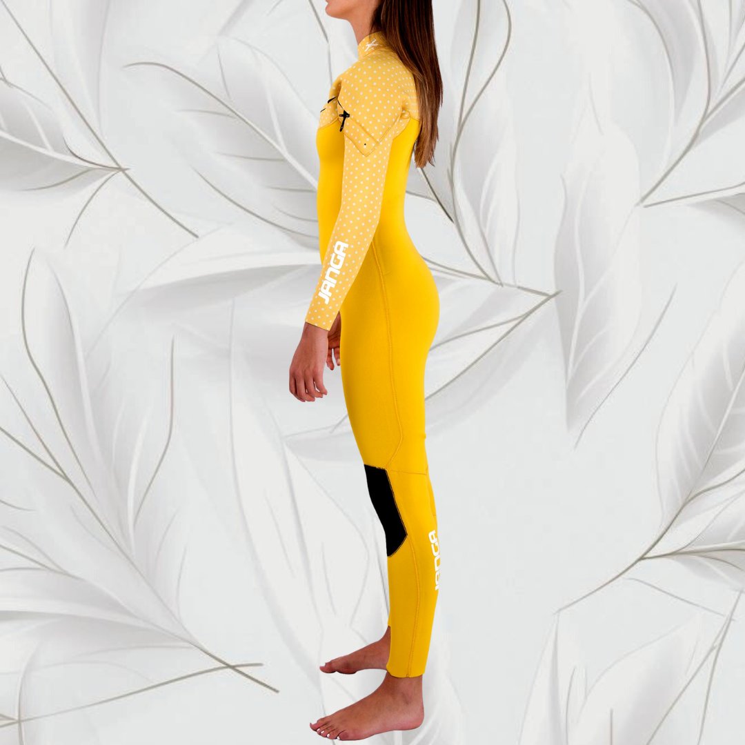 Wetsuit JANGA PLUS SERIES X-ZIP 4/3mm yellow