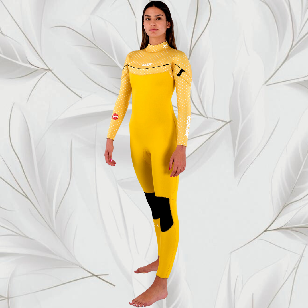 Wetsuit JANGA PLUS SERIES X-ZIP 4/3mm yellow