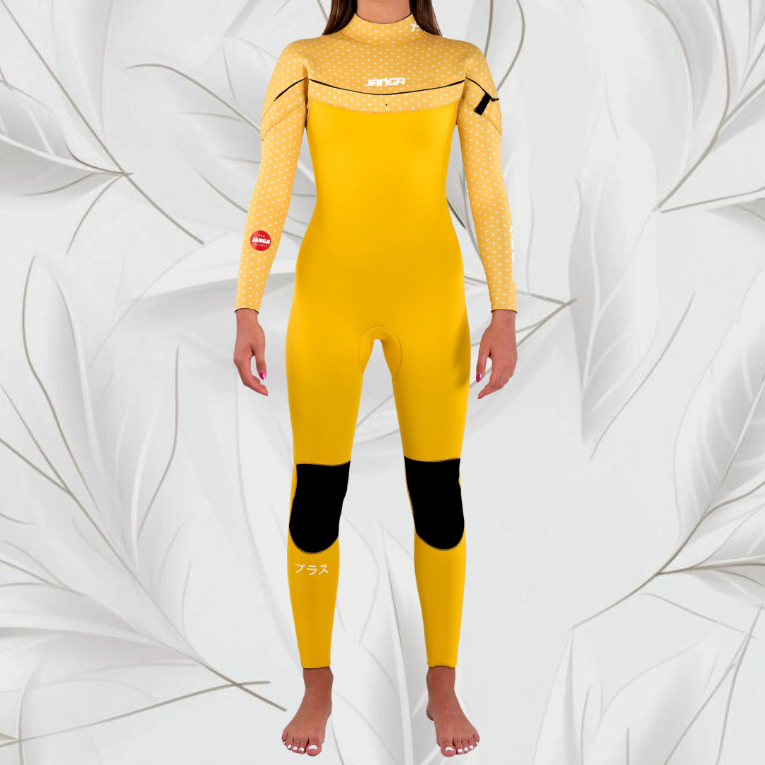 Wetsuit JANGA PLUS SERIES X-ZIP 4/3mm yellow