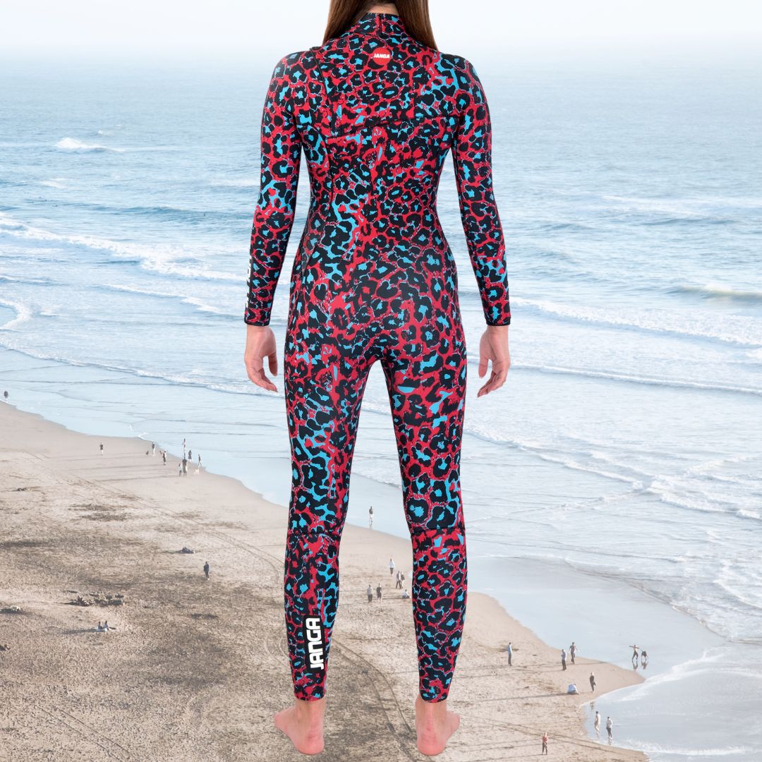 Back design – eco-friendly JANGA 4/3mm Red surfing wetsuit