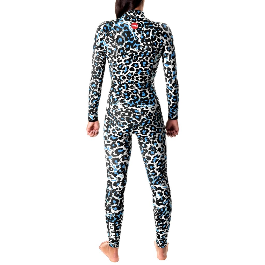 Back view – JANGA 4/3mm White eco-friendly surfing wetsuit