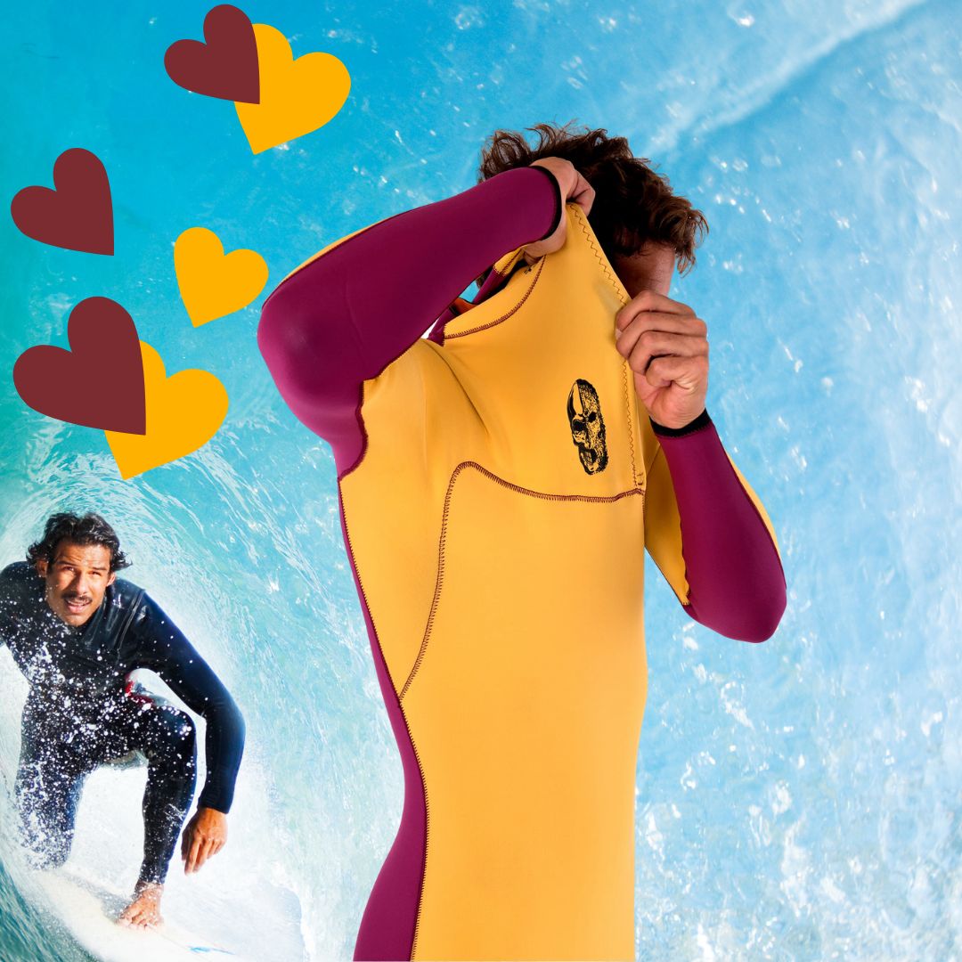 Quick-dry lining detail – JANGA THE DARK HALF 4/3mm Yellow/Red wetsuit