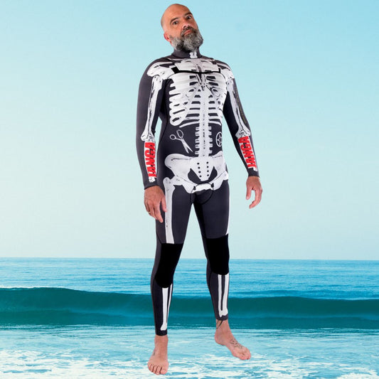 Front view of JANGA ANALOG Black men’s wetsuit handmade edition