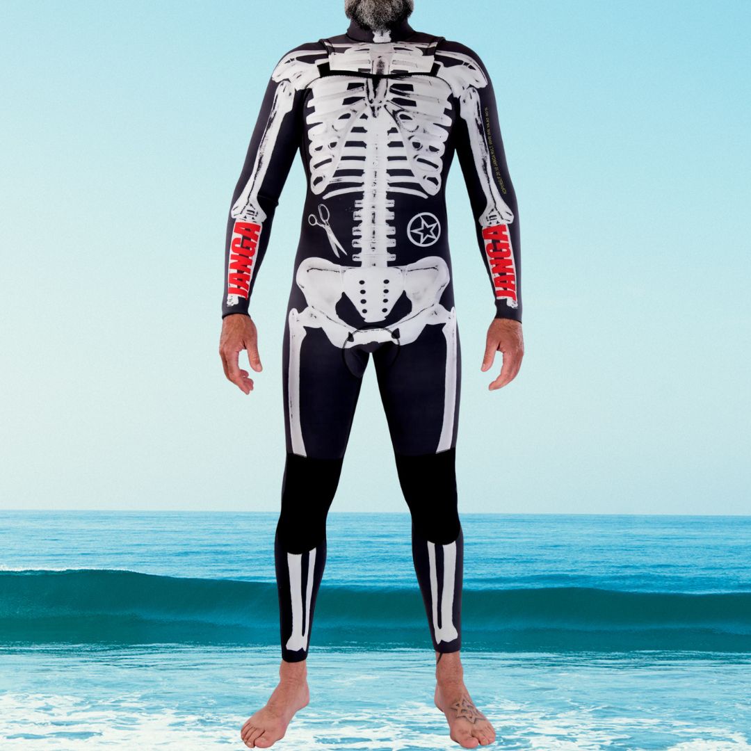 Custom JANGA ANALOG Black wetsuit available in 4/3mm and 3/2mm