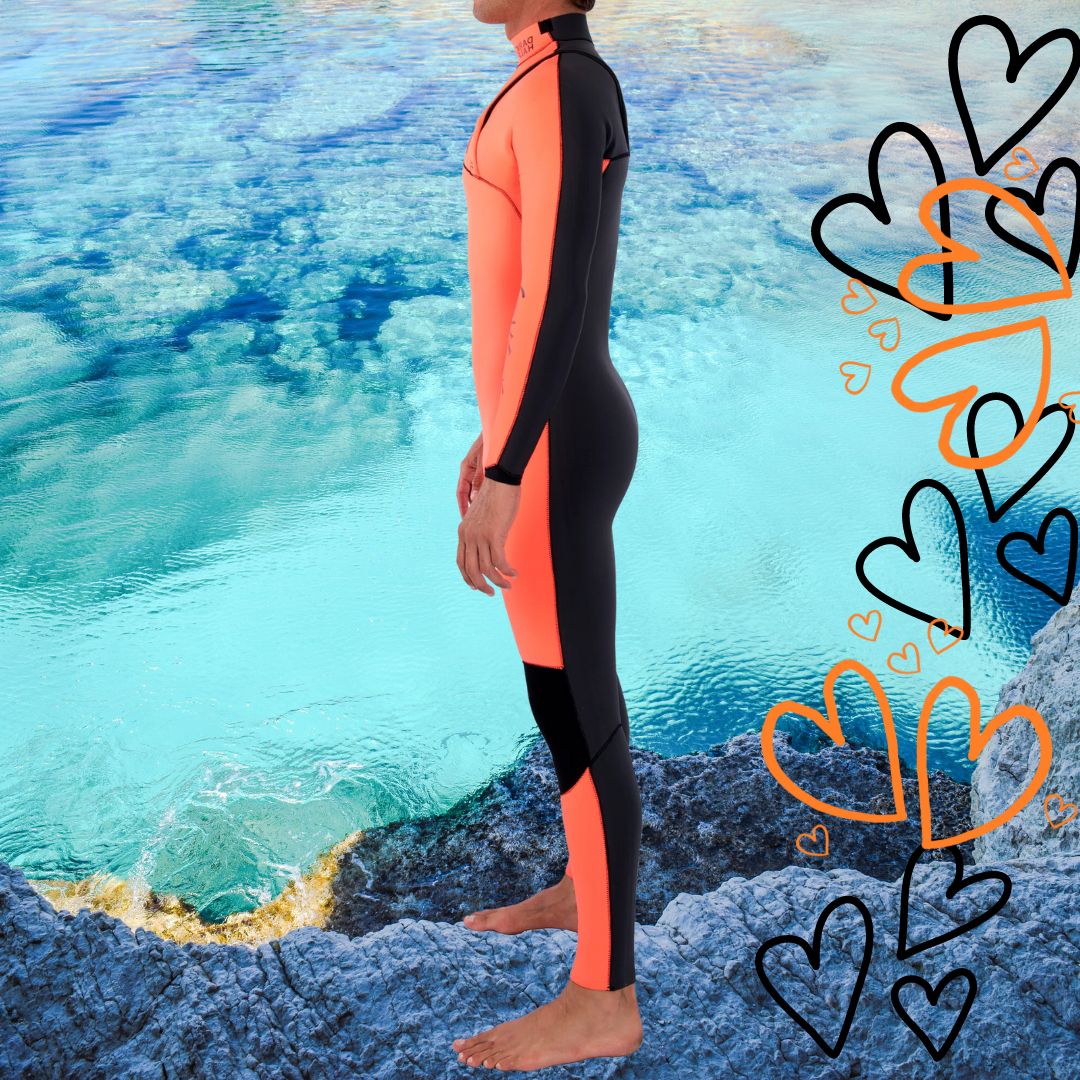 details of premium JANGAprene Orange/Black neoprene texture