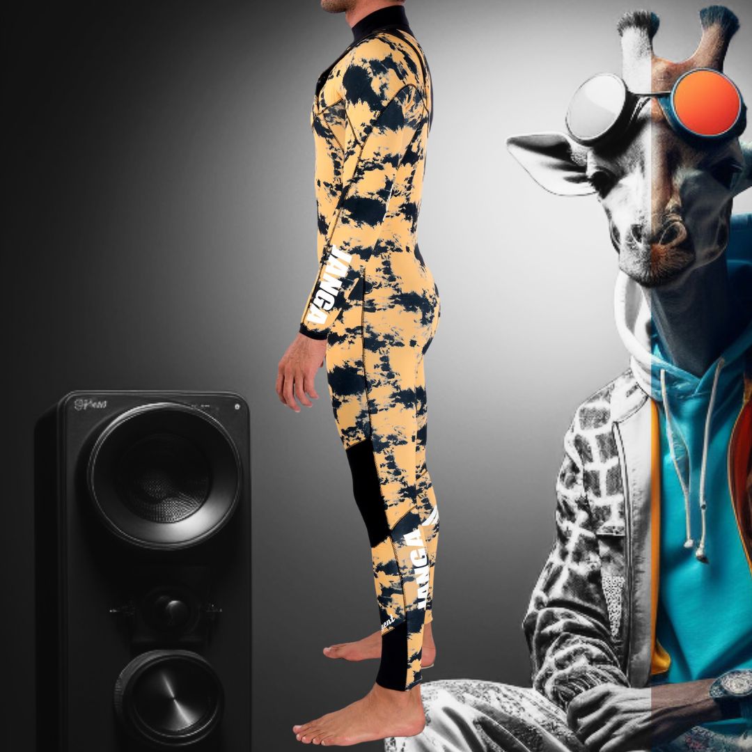 side view JANGA INDIGENT 4/3mm yellow tie dye
