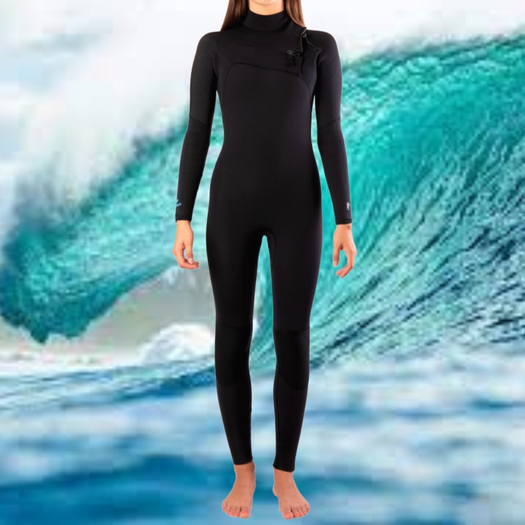 Front zip entry on JANGA Black Magic 4mm Women’s Wetsuit