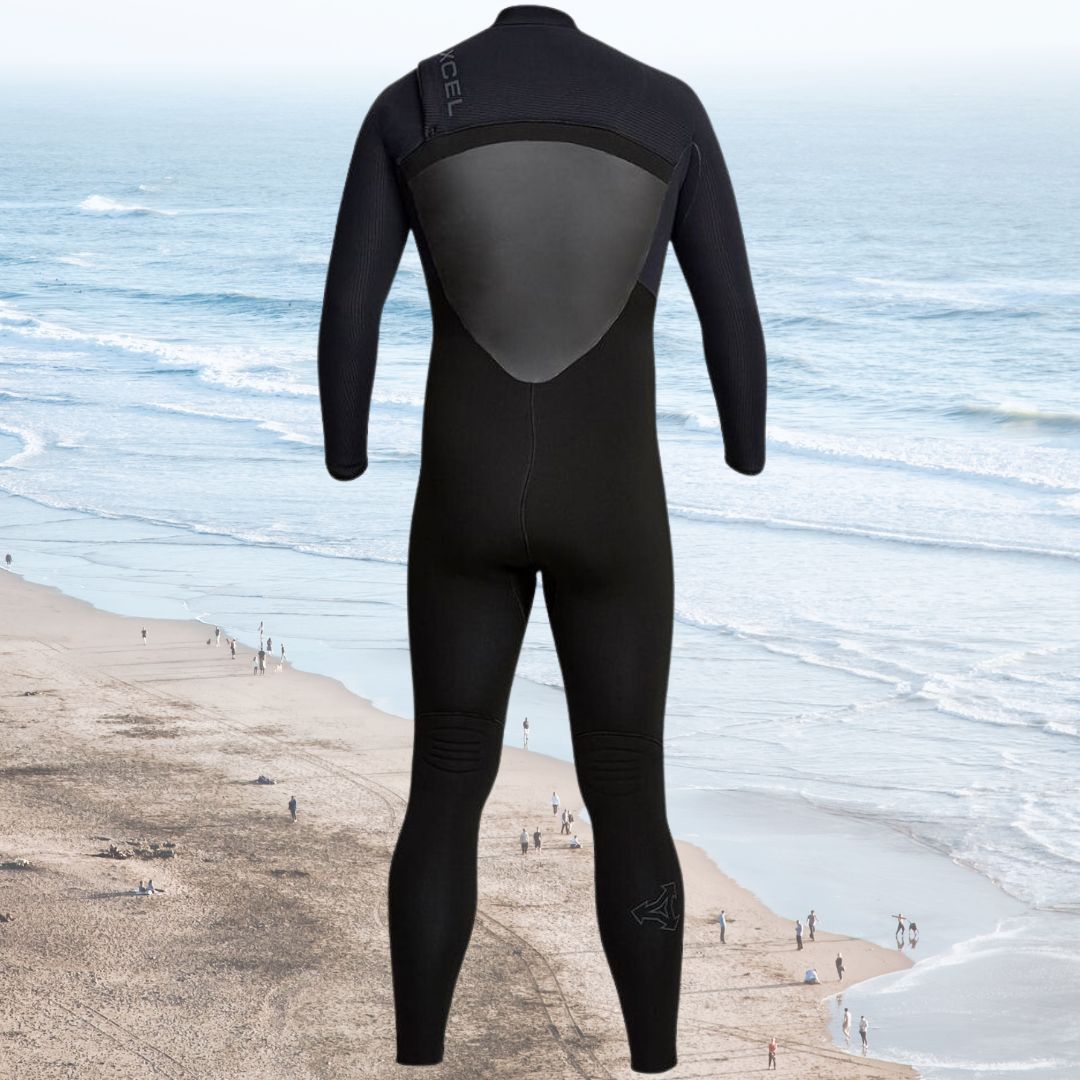 back view xcel wetsuit drylock 4/3mm MC43DRY1 men kitesurfing surfing