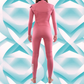Back view — Pink JANGA PLUS wetsuit with unique Long JAP zipper