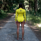 Back view of JANGAX-ZIP Highercut wetsuit – yellow – 2mm for warm water