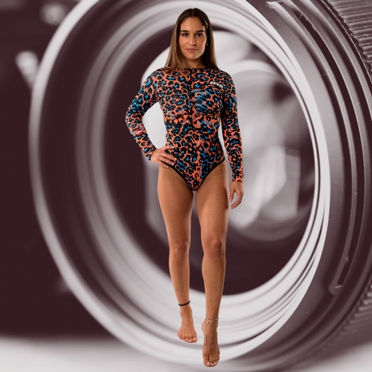 Front view – JANGA ALL STARS JANGLE 2mm ORANGE women's surfing wetsuit