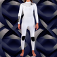 Front view — JANGA PLUS SERIES X-ZIP 4/3mm White premium wetsuit