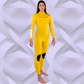 Front view — JANGA PLUS SERIES X-ZIP 4/3mm Yellow wetsuit handmade LTD edition