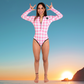 Front view – Women's JANGA ALL STARS RETRO CHECKERS 2mm wetsuit for 18–23°C waters