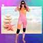 Front view – Women's JANGA ALL STARS TIE DYE 3/2mm wetsuit for 17–22°C waters