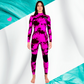 Front view – Women's JANGA ALL STARS TIE DYE Pink 3/2mm wetsuit for 17–22°C waters