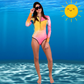 Front view – Women's JANGA ALL STARS TIE DYE TUTTI FRUTY 2mm wetsuit for 18–23°C waters