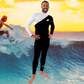 JANGA INDIGENT BLACK 2mm wetsuit front view – premium green limestone neoprene
