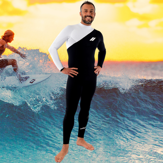 JANGA INDIGENT BLACK 2mm wetsuit front view – premium green limestone neoprene