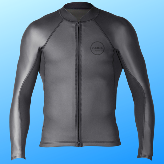  front view Men’s Axis Sharkskin Long Sleeve Front Zip Jacket 2/1mm