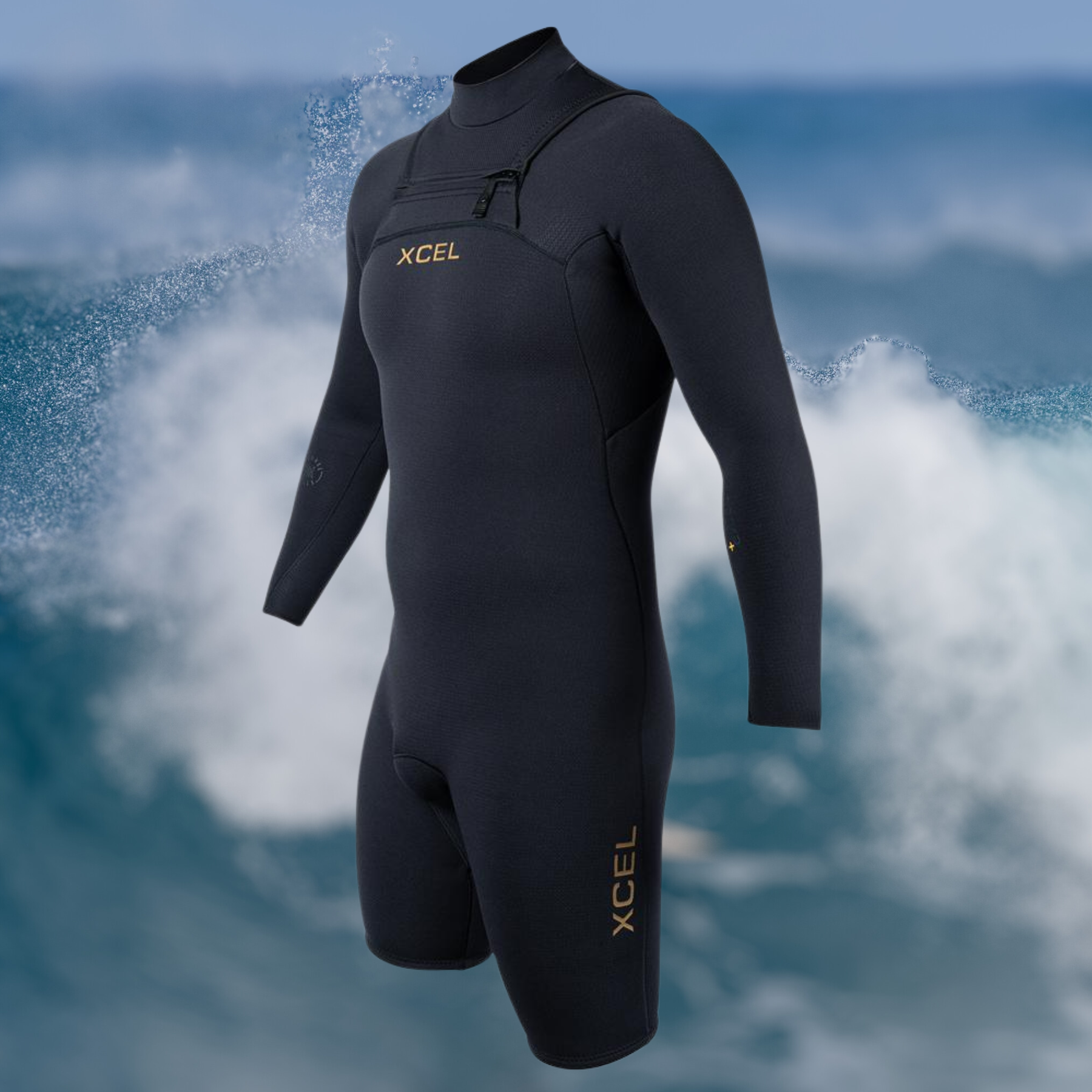 front view of  xcel btand  Men's xcel Comp+ Long Sleeve Spring Wetsuit 2/1.5mm ME211CP5