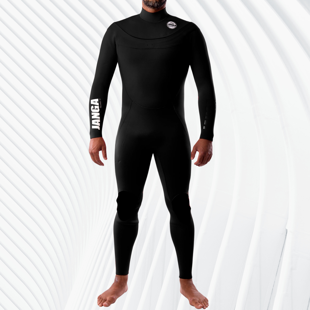 front view top neoprene Janga men wetsuit with front zip 4/3mm