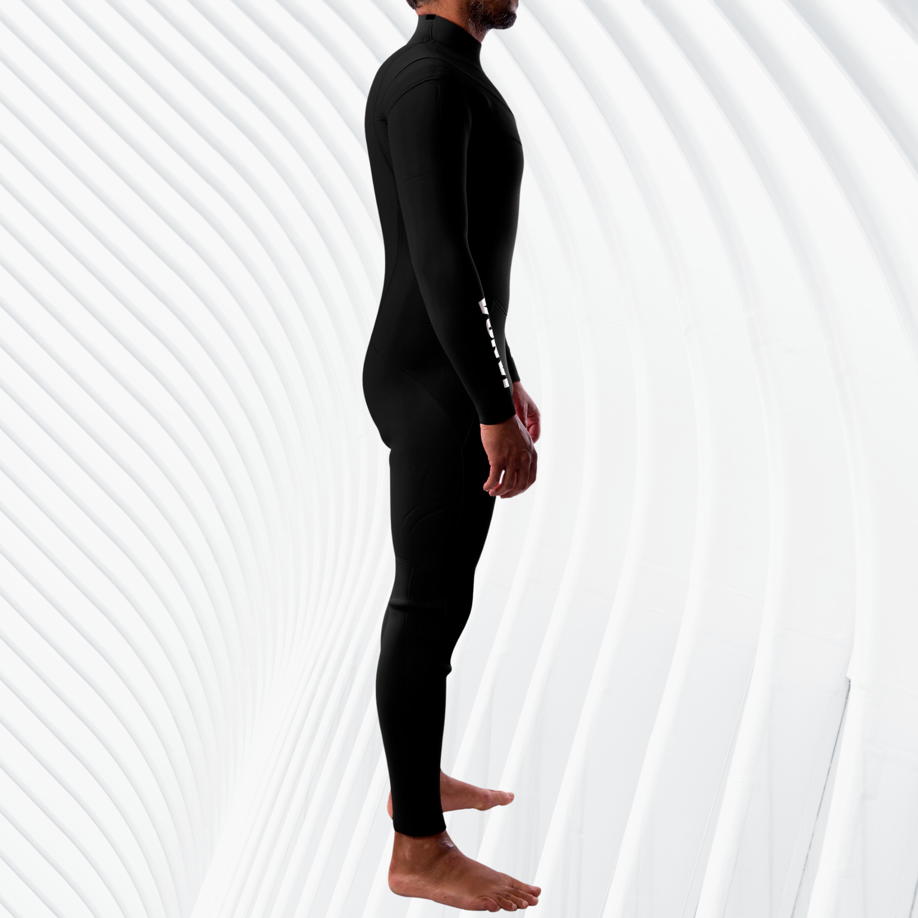 side view janga wetsuit 4/3mm black 