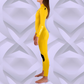 Side view Yellow JANGA PLUS wetsuit with Long JAP zipper system