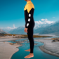Side view of JANGA Bastard ZIP FREE 4/3mm Black/Yellow wetsuit 