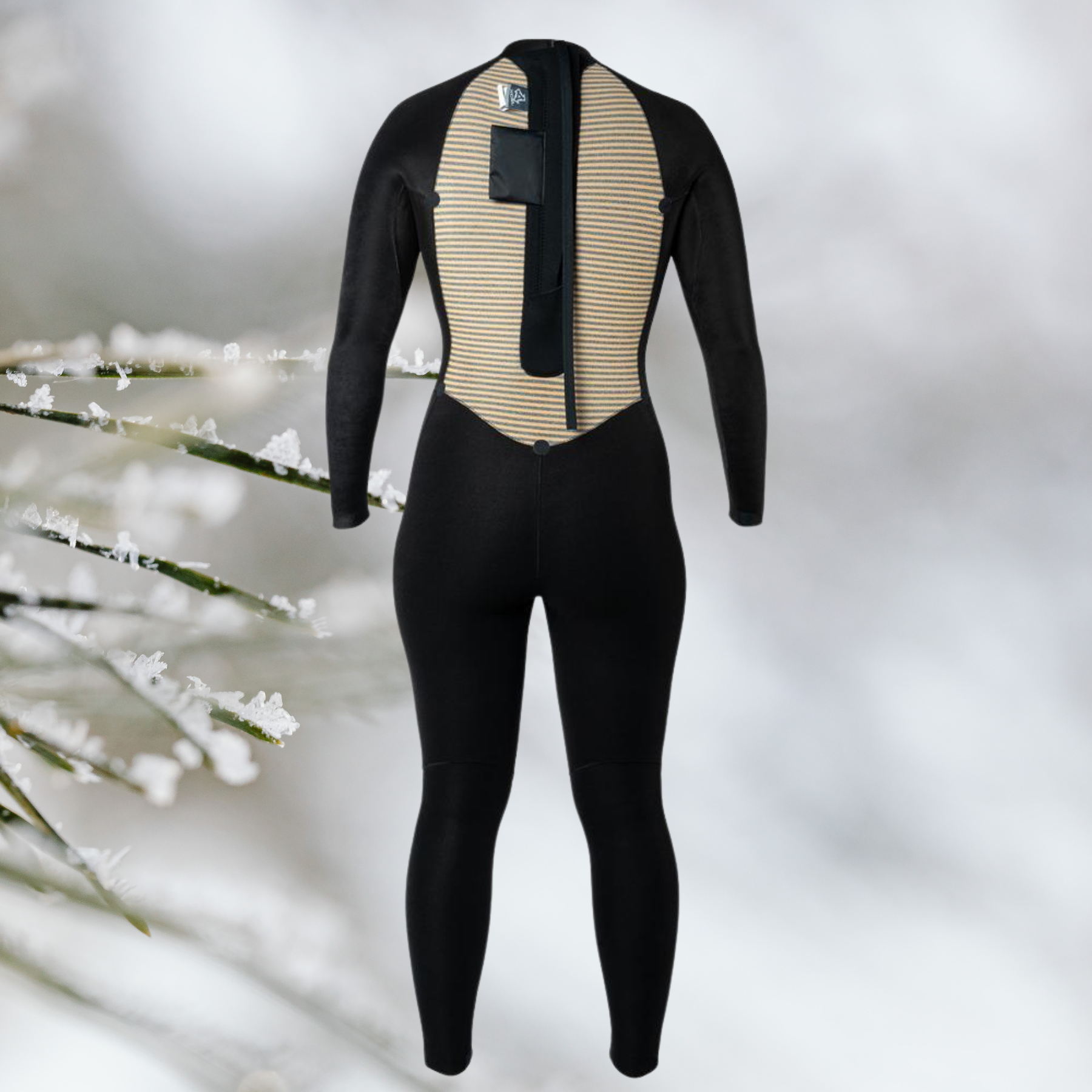 inside view womens XCEL Axis 5/4 back zip wetsuit for surfing kitesurfing