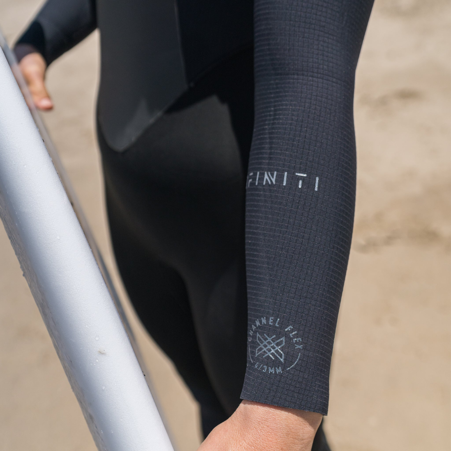 Channel Flex neoprene close up XCEL Women’s 5/4mm wetsuit