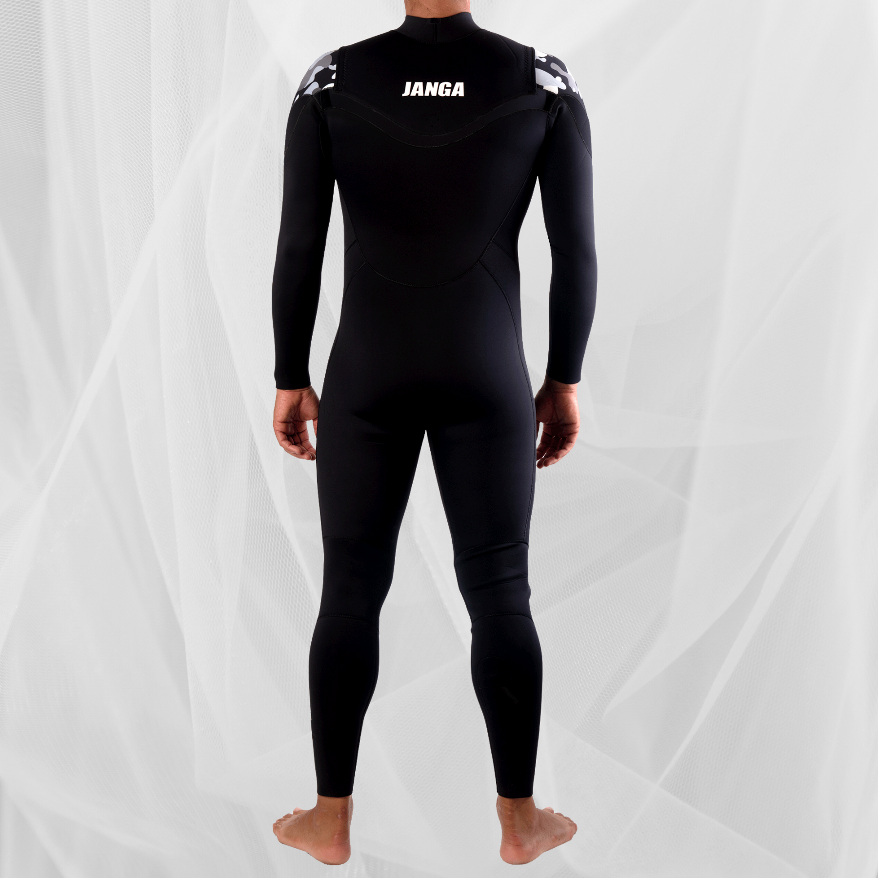 back view Limited edition JANGA ACID men’s wetsuit in black