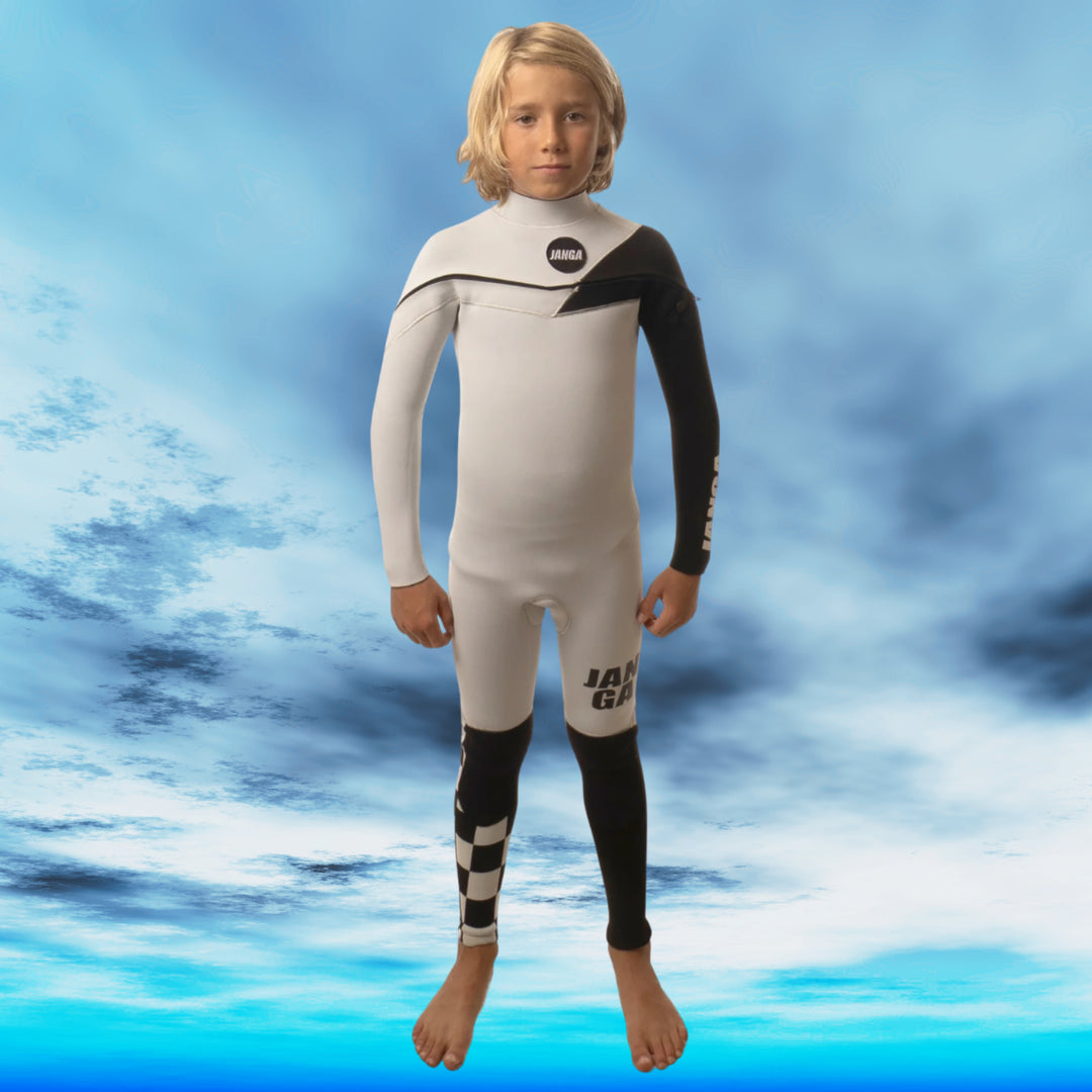 Wetsuit kids  JANGA PLUS X  SERIES 4/3mm white surftattoo