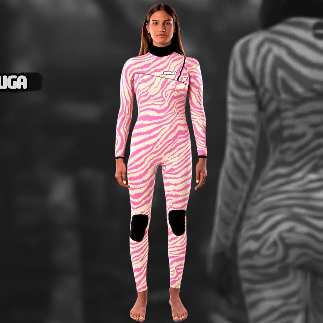 women’s wetsuit JANGA ZEBRA 3/2mm free Zip front view