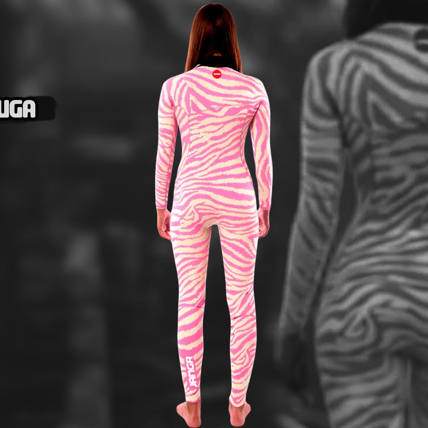 back view of women’s wetsuit JANGA ZEBRA 3/2mm free Zip