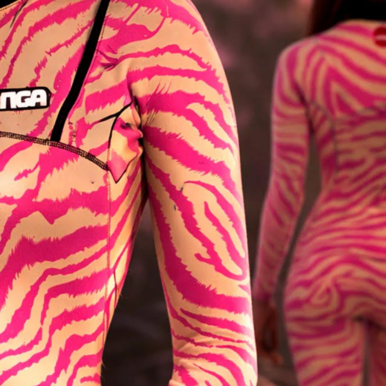 close up of women’s wetsuit JANGA ZEBRA 3/2mm free Zip