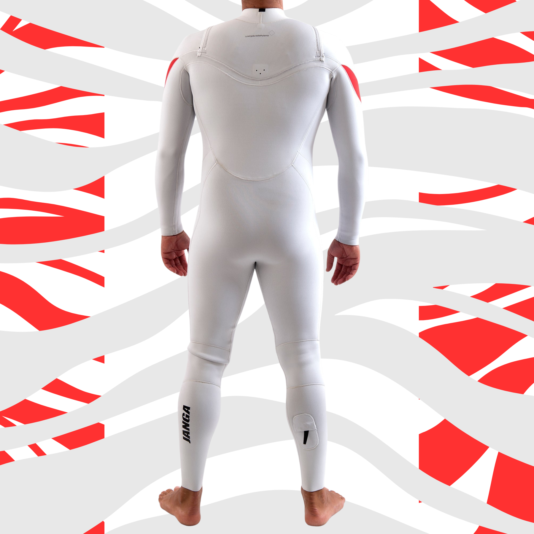 back view winter white wetsuit 4/3mm