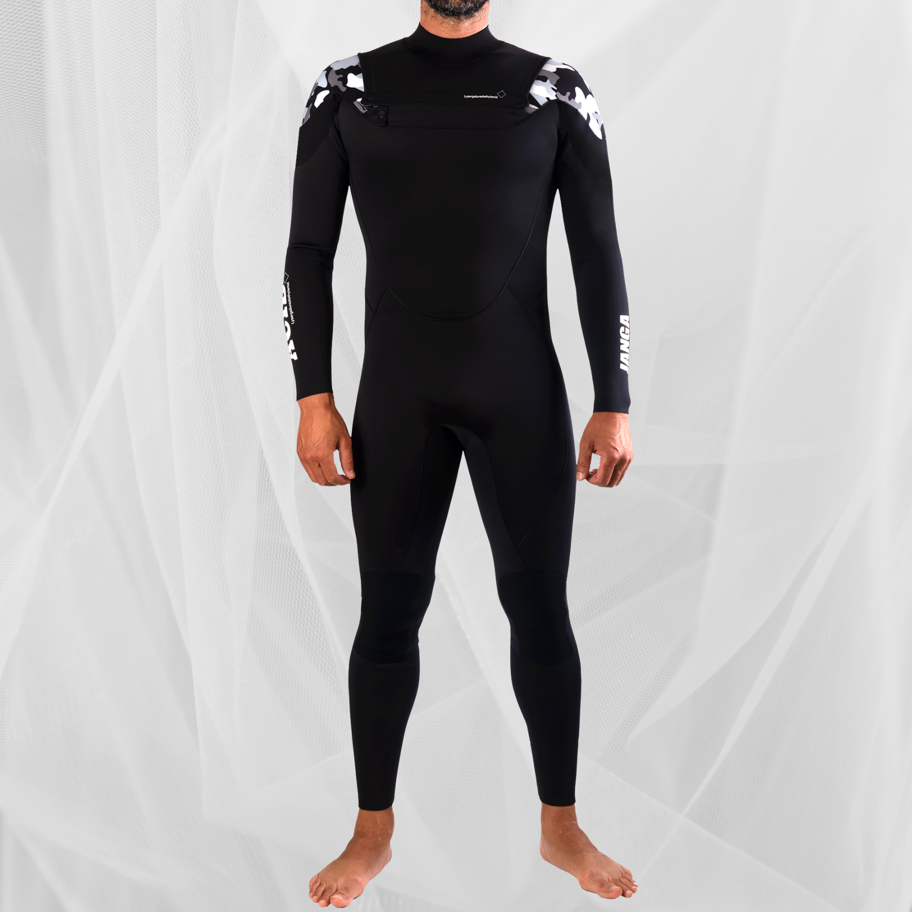 front view janga acid 4/3mm men wetsuit for water activity